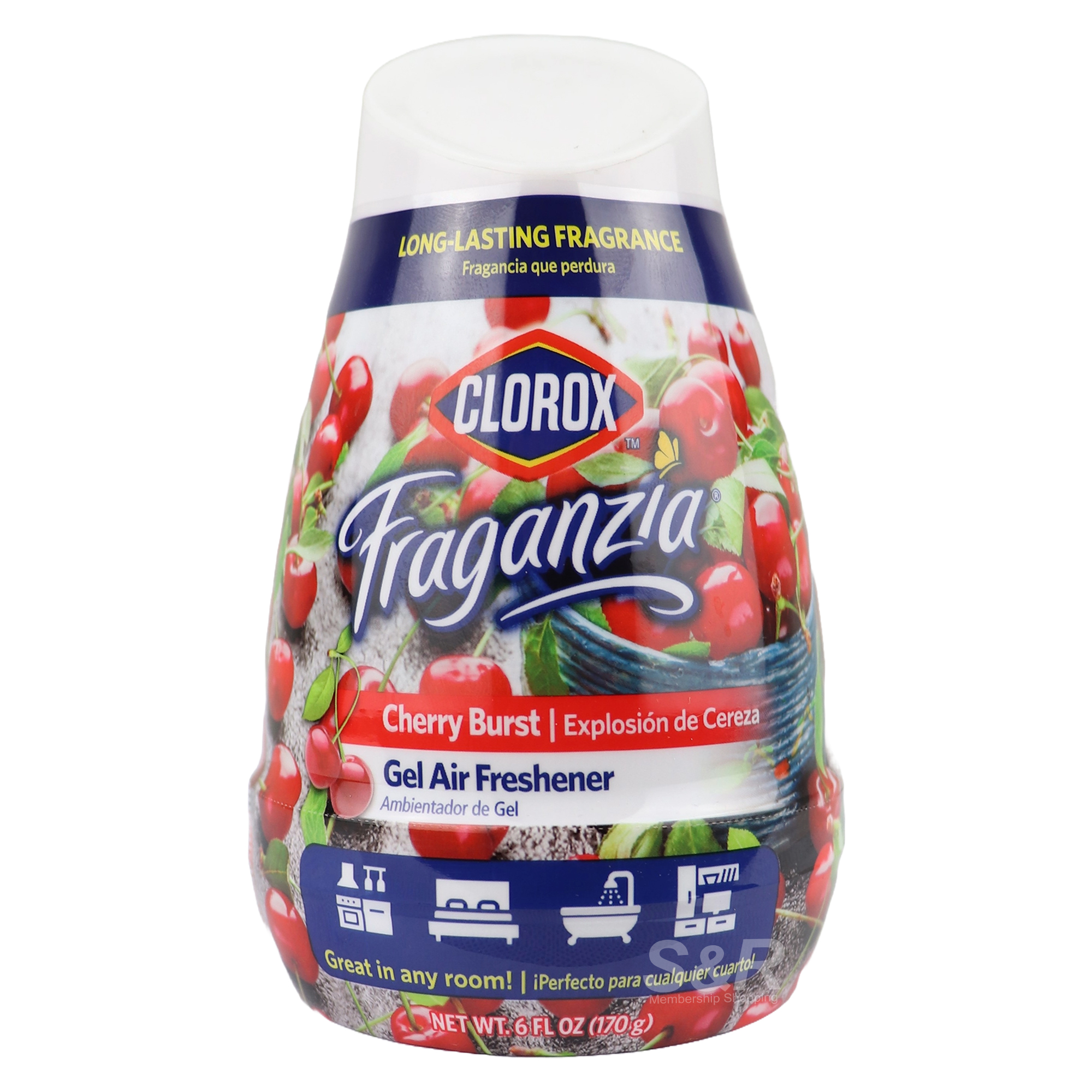 Clorox Fraganzia Cherry Burst Gel Air Freshener 170g